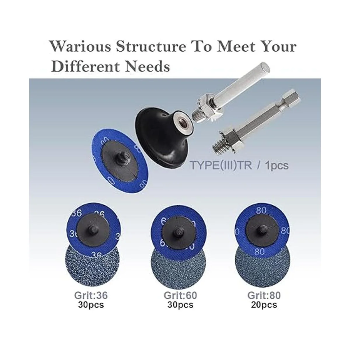 Tshya Disco de bloqueo de rollo 80 discos de lija de 2.0_3