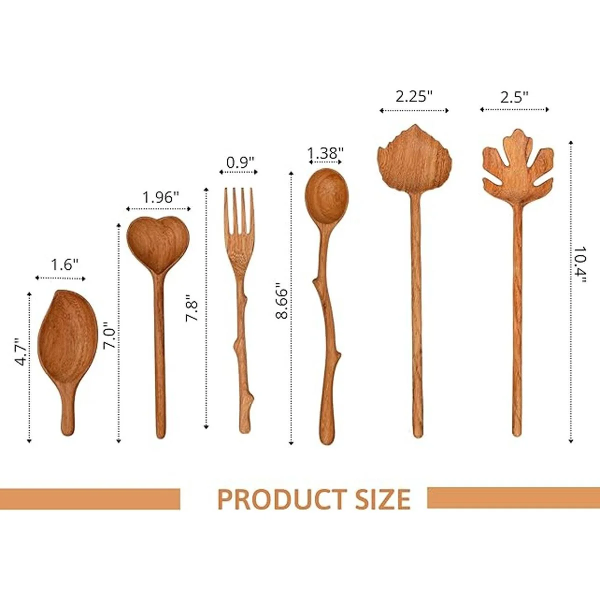 Juego de cucharas y tenedores de madera natural juego de_4