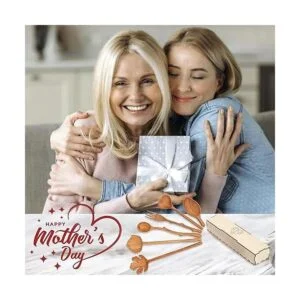 Juego de cucharas y tenedores de madera natural juego de_2