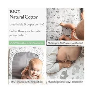 Sábanas bajeras de moisés para colchón ovalado de 16 x 32_3