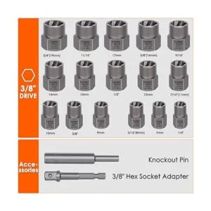 THINKWORK Juego de extractor de pernos juego de 18 piezas_5