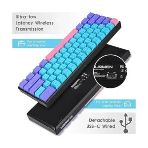 SURMEN Teclado inalámbrico para juegos 60 60 RGB_2