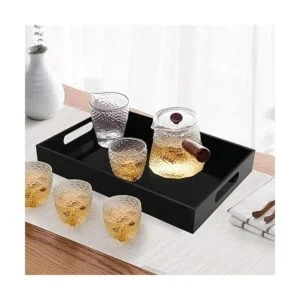 Tasybox Bandeja negra para servir bandejas decorativas de_2