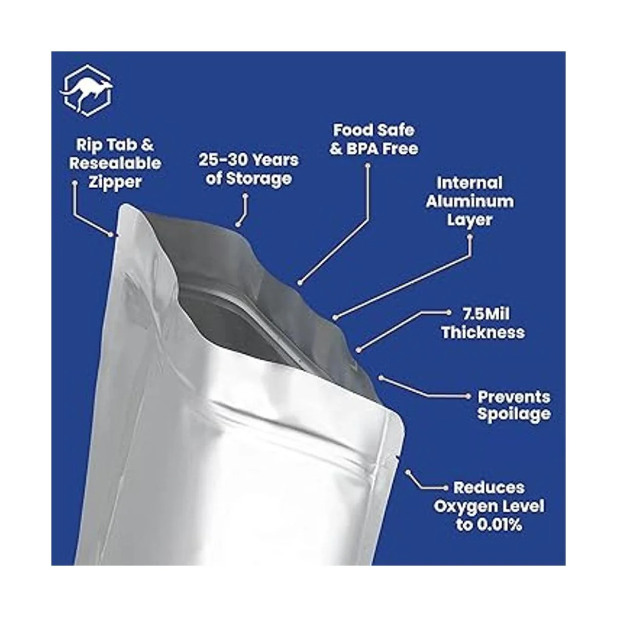 Wallaby Bolsa de Mylar de 30 x 1 galón de 7.5 mil para_3