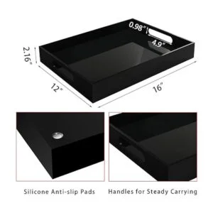 Tasybox Bandeja negra para servir bandejas decorativas de_3