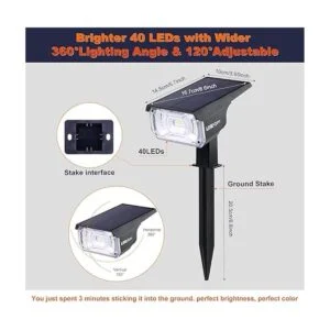 LEREKAM Luces solares para exteriores IP65 impermeables_6