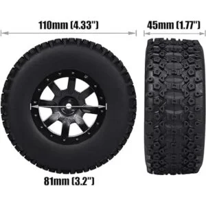Aimrock Juego de 4 ruedas y neumáticos premontados 110 de_2