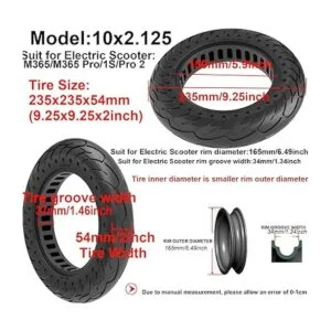 BAIBIKING 1 neumático sólido de 10 x 2.125 con agujero_3