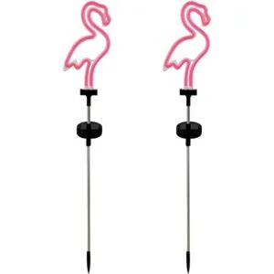 Luces solares de estaca de jardín de flamenco juego de 2_1