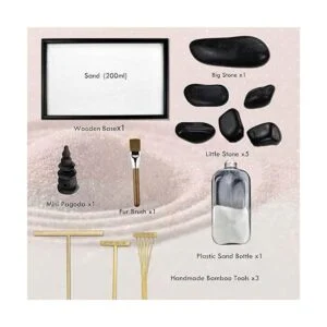 Artcome Jardín japonés de arena zen para escritorio con_2