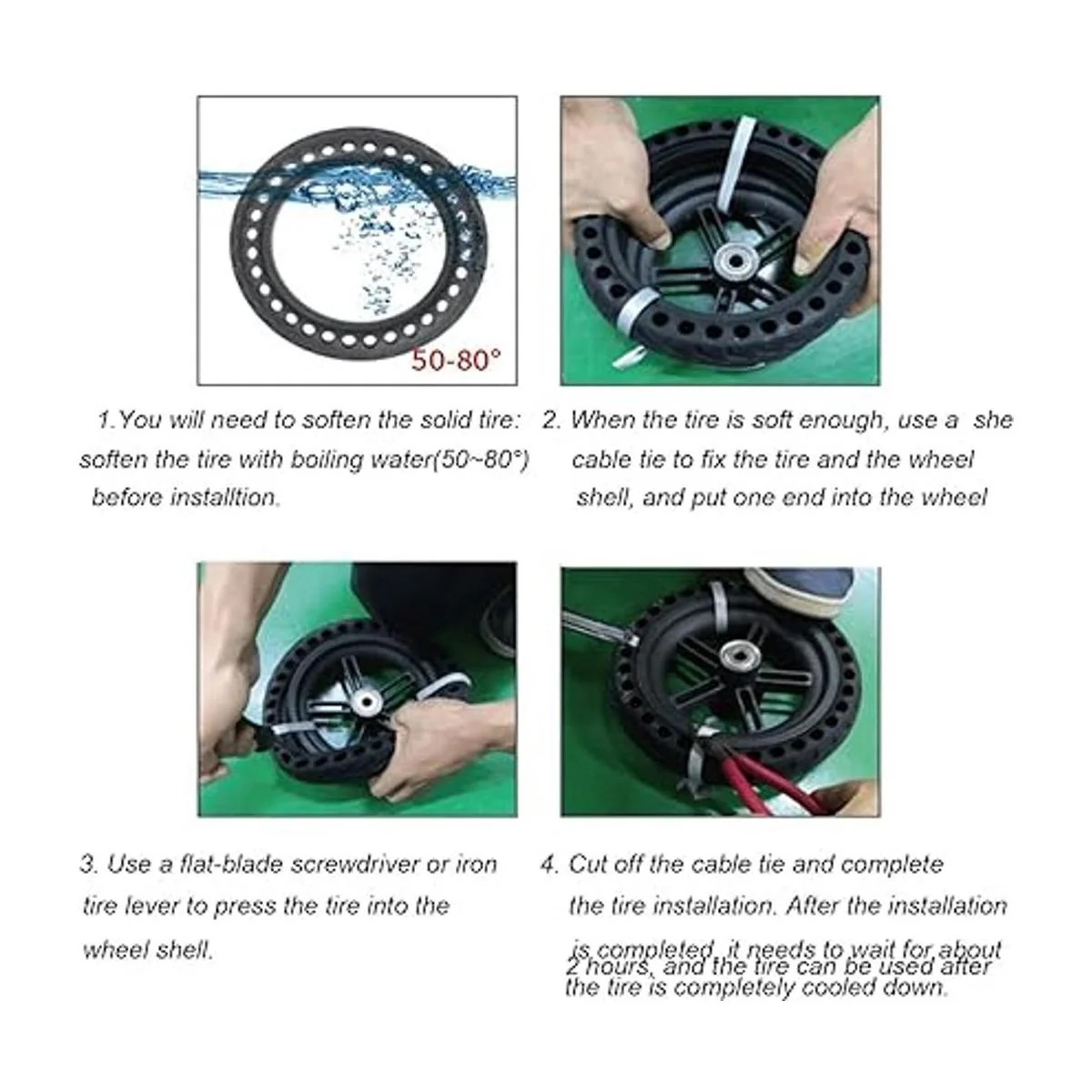 BAIBIKING 1 neumático sólido de 10 x 2.125 con agujero_6