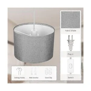 DEWENWILS Lámpara colgante enchufable lámpara colgante_6