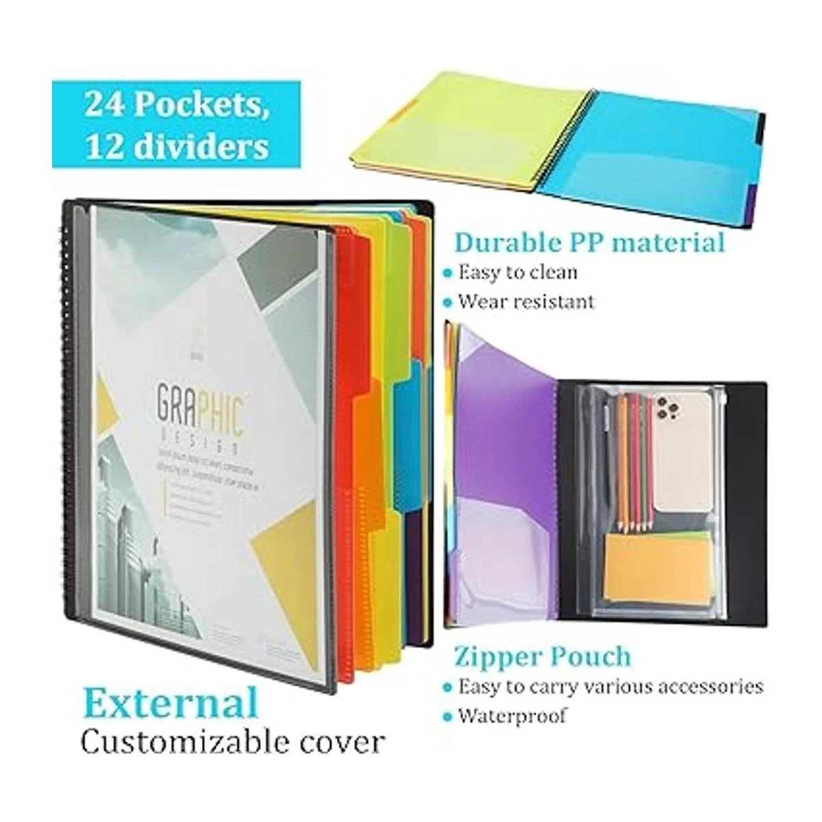 Paquete de 3 organizadores de proyectos de polietileno de_3