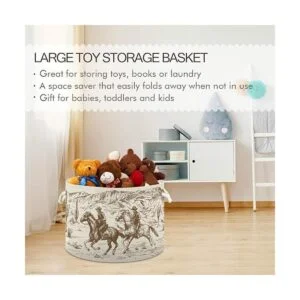 WELLDAY Cesta de cuerda de algodón cesta de lavandería_5