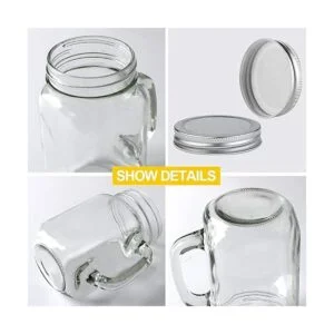 Tarros Mason de 16 onzas con asa vasos de beber a la_3