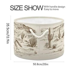 WELLDAY Cesta de cuerda de algodón cesta de lavandería_2