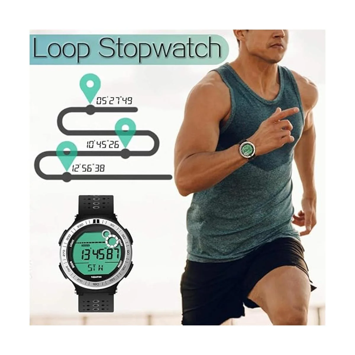 Reloj para hombre podómetro subacuático 10 ATM_4