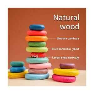 Juego de 16 piedras de madera apilables juego de_3