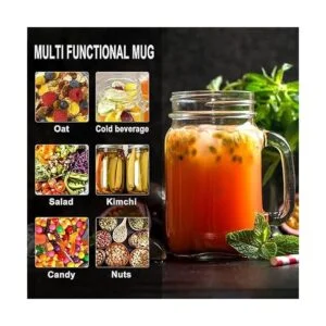 Tarros Mason de 16 onzas con asa vasos de beber a la_7