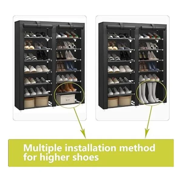 JIUYOTREE Zapatero de 7 niveles con funda a prueba de_4