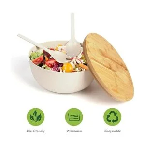 Ensaladera grande con tapa juego de cuencos de fibra de_3