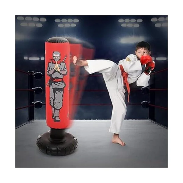 Bolsa de boxeo inflable para niños con guantes de boxeo_2