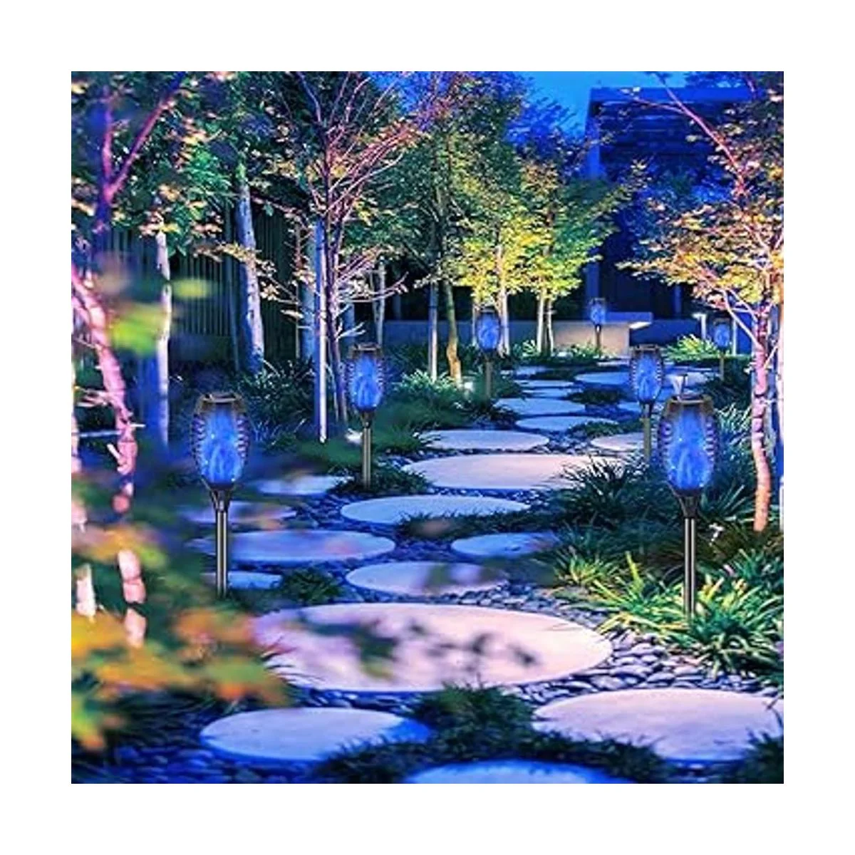 COCOMOX Luces solares azules decoraciones de Halloween al_2