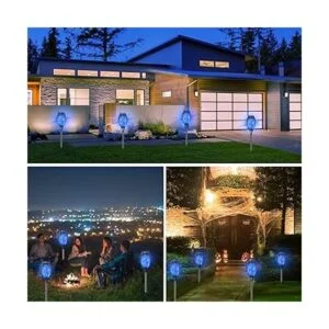 COCOMOX Luces solares azules decoraciones de Halloween al_4