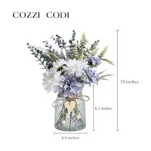 COZZI CODI Flores falsas con jarrón flores azules_4