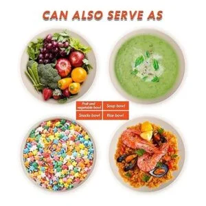 Ensaladera grande con tapa juego de cuencos de fibra de_5