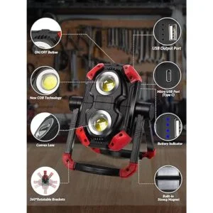 Luz de trabajo LED recargable 2500 lm 30 W luces de_5