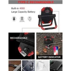 Luz de trabajo LED recargable 2500 lm 30 W luces de_4