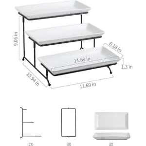 Gomakren Soporte para servir de 3 niveles platos de_3