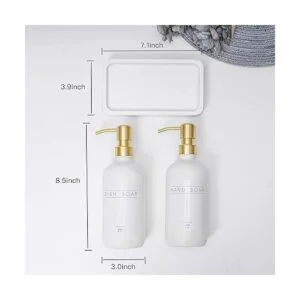 Janxin Dispensador de jabón de vidrio para cocina con_6