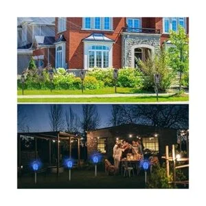 COCOMOX Luces solares azules decoraciones de Halloween al_3