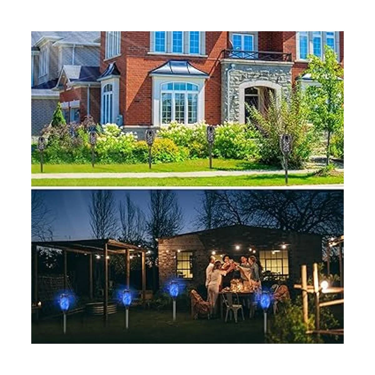 COCOMOX Luces solares azules decoraciones de Halloween al_3