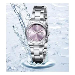 Relojes analógicos de cuarzo plateado de acero inoxidable_2