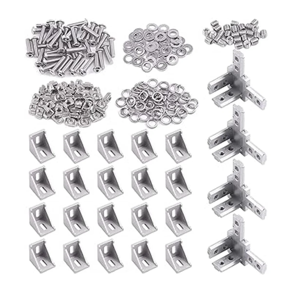 Glarks El juego de 216 conectores de perfil de aluminio de_1