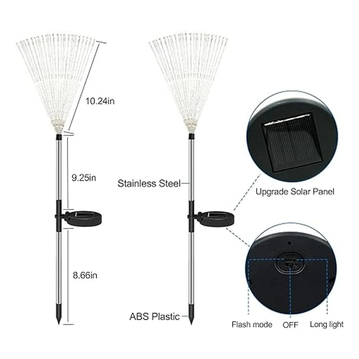 Paquete de 4 luces solares de fuegos artificiales para_7