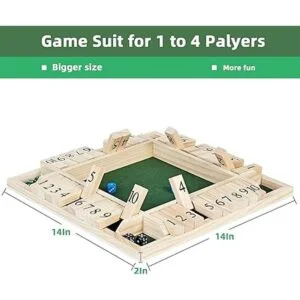 ApudArmis Juego de mesa grande de madera con dados de 4_2