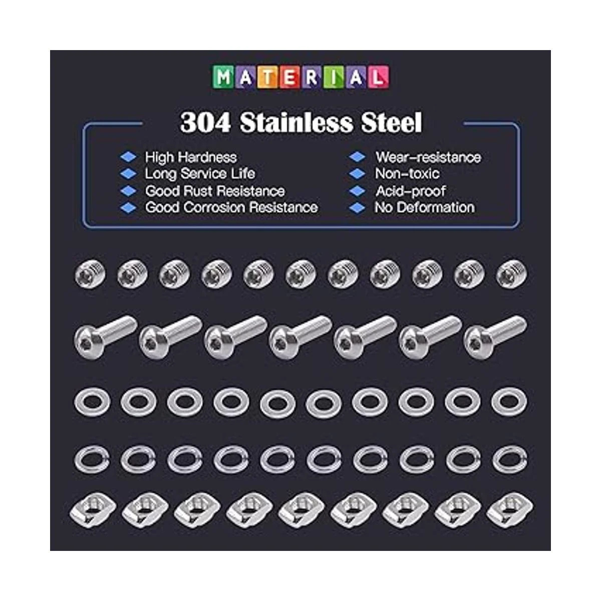 Glarks El juego de 216 conectores de perfil de aluminio de_3