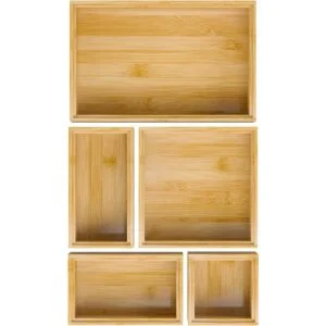 Caja de almacenamiento organizadora de cajones de bambú_1