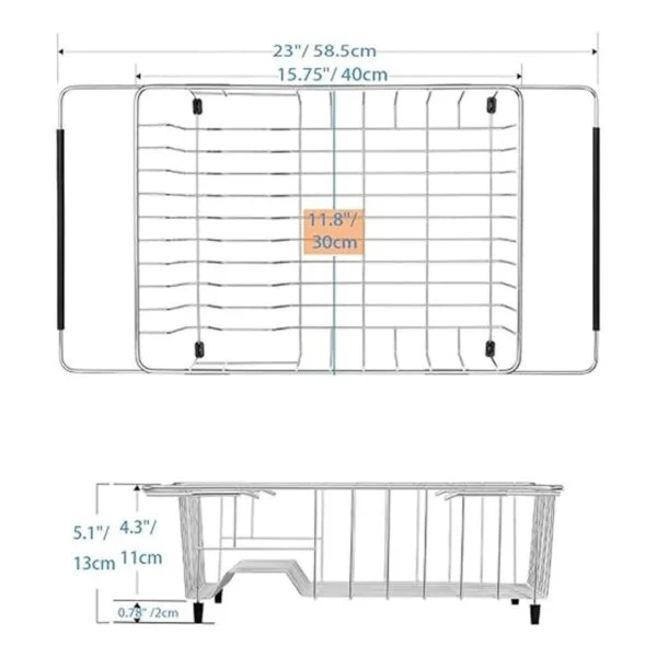 SANNO Estante de secado de platos expandible para_6