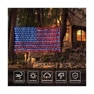 Luces solares de bandera estadounidense decoraciones del_2