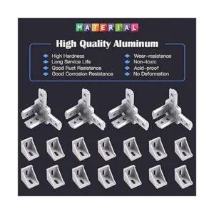 Glarks El juego de 216 conectores de perfil de aluminio de_4