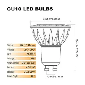 ALIDE Bombillas LED GU10 regulables AC120 V 25 W 35 W_2