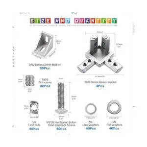 Glarks El juego de 216 conectores de perfil de aluminio de_2