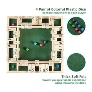 ApudArmis Juego de mesa grande de madera con dados de 4_3