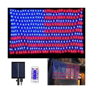 Luces solares de bandera estadounidense decoraciones del_1