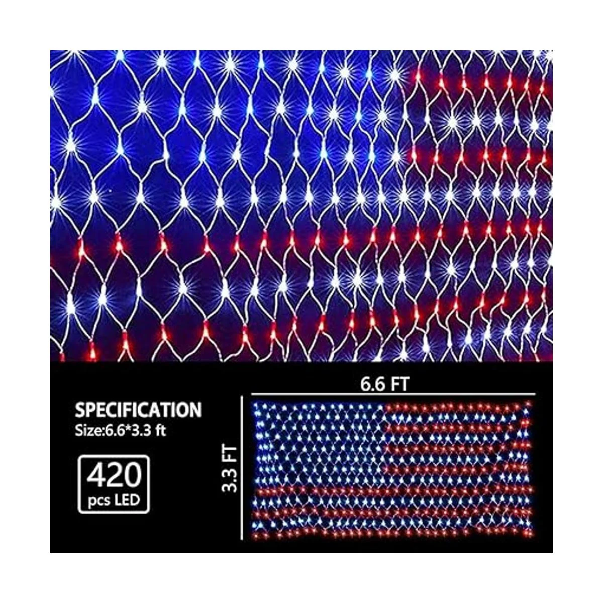 Luces solares de bandera estadounidense decoraciones del_3